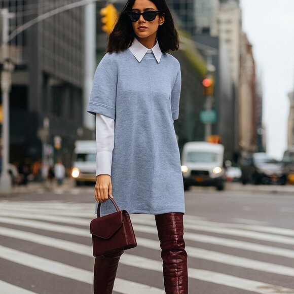 Steve Madden Dresses & Skirts - Steve Madden Baby Blue Short Sleeve Dress NWT Icy Blue XXL With Pockets Classic